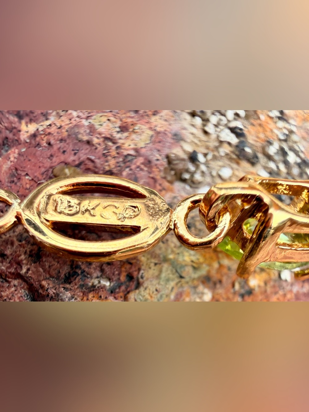 3.55 CTW Peridot & Diamond Gold Plated Bracelet 7.7” - Picture 3 of 13